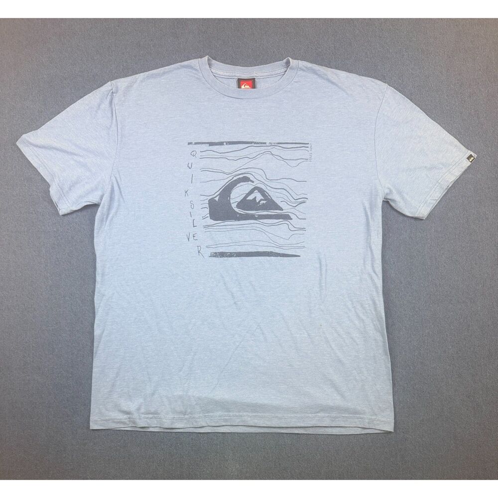 Quiksilver Men’s XL Blue Graphic T Shirt Surf Skate Logo Short Sleeve